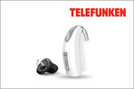 TELEFUNKEN Logo mit Im-Ohr-Hörsystem und Hinter-dem-Ohr-Hörsystem